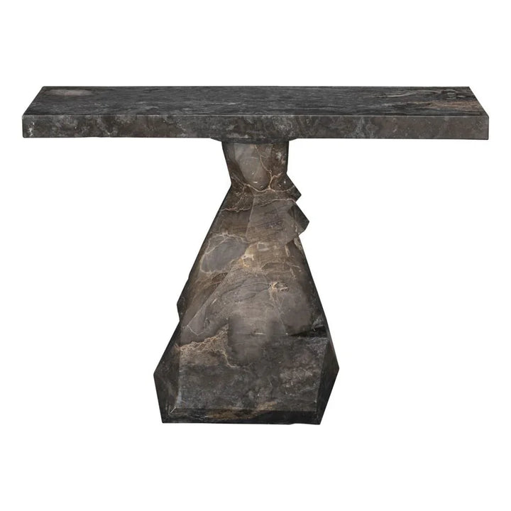 Tilden Marble Made Rectangular Console Table - LOOMLAN - Noir - Console Tables