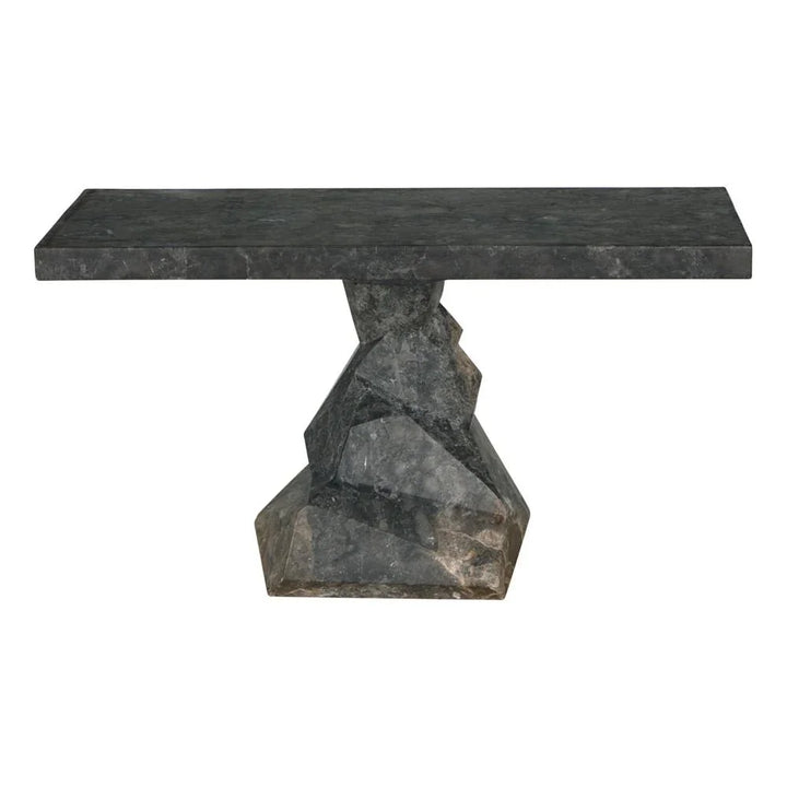 Tilden Marble Made Rectangular Console Table - LOOMLAN - Noir - Console Tables