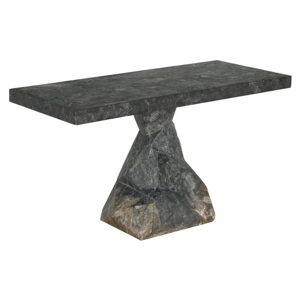 Tilden Marble Made Rectangular Console Table - LOOMLAN - Noir - Console Tables