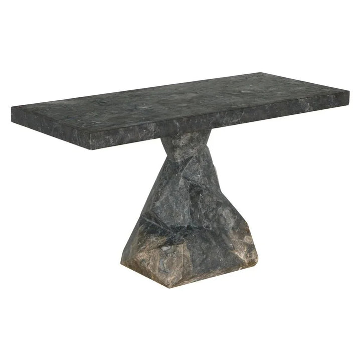 Tilden Marble Made Rectangular Console Table - LOOMLAN - Noir - Console Tables