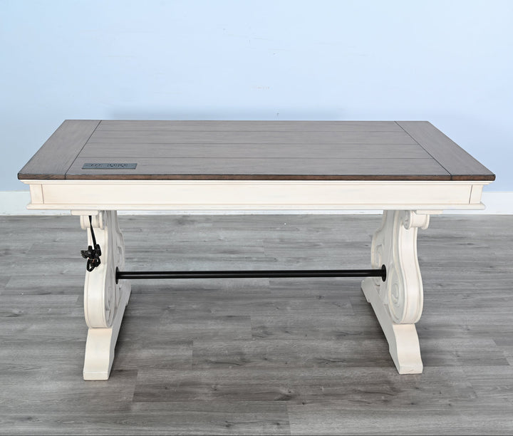 Timberline Three Drawers Wood Desk with Power Strip-Home Office Desks-Sunny D-LOOMLAN