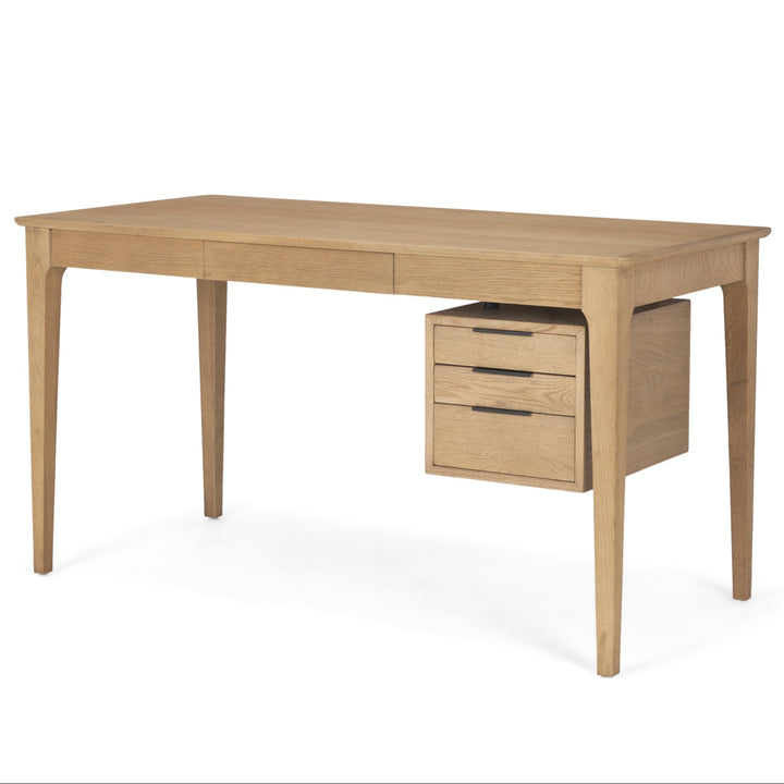 Tino Four Drawers Wood Desk-Home Office Desks-Mercana-LOOMLAN