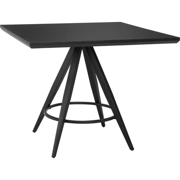 Tinos Wood & Steel Black Square Dining Table-Dining Tables-Zuo Modern-LOOMLAN