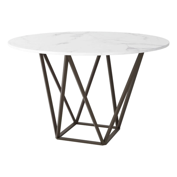 Tintern Dining Table White & Antique Brass Dining Tables LOOMLAN By Zuo Modern