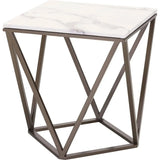 Tintern End Table White & Antique Brass