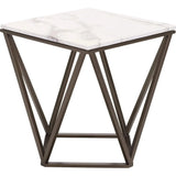 Tintern End Table White & Antique Brass