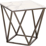 Tintern End Table White & Antique Brass