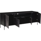 Tobin Wood & Steel Black Entertainment Unit-TV Stands & Media Centers-Moe's Home-LOOMLAN