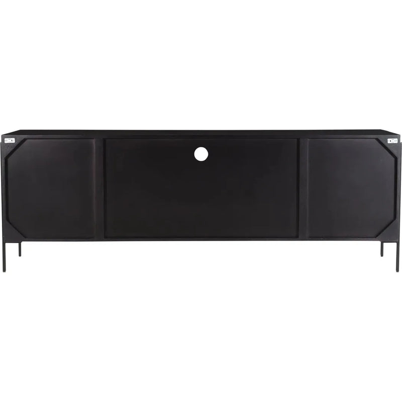 Tobin Wood & Steel Black Entertainment Unit-TV Stands & Media Centers-Moe's Home-LOOMLAN