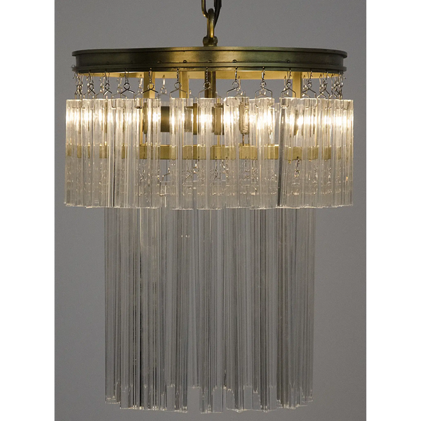 Toby Chandelier, Antique Brass and Crystal-Chandeliers-Noir-LOOMLAN