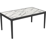 Tokai White Stone & Wood Rectangular Dining Table