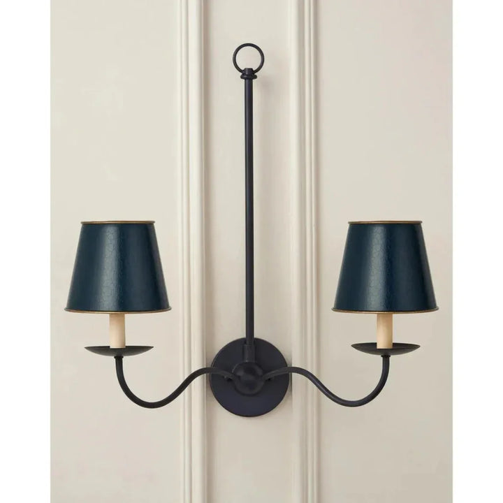 Tole Metal Blue Tapered Chandelier Shade - LOOMLAN - Currey & Co - Chandeliers