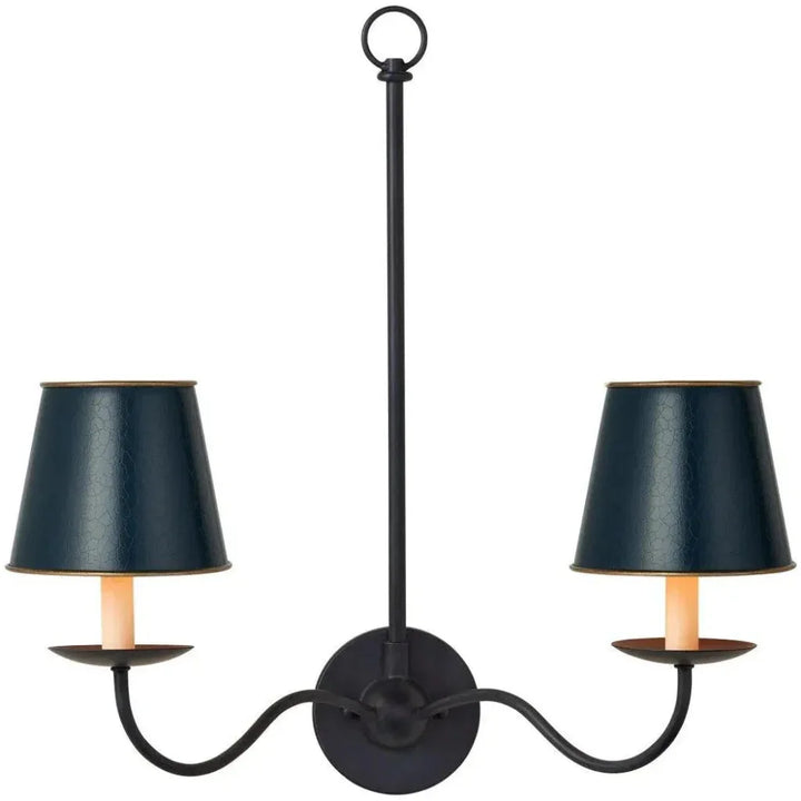 Tole Metal Blue Tapered Chandelier Shade - LOOMLAN - Currey & Co - Chandeliers