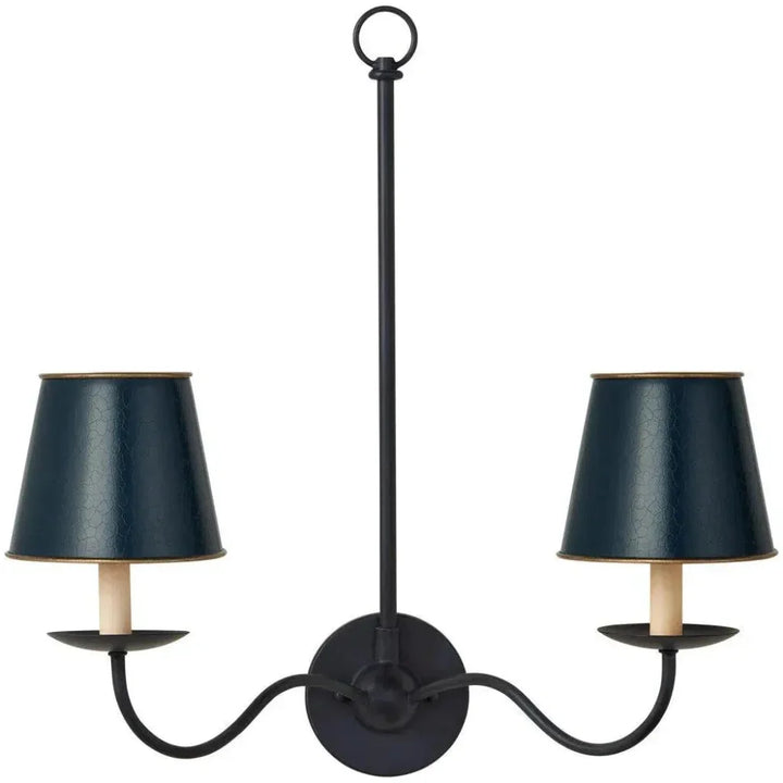 Tole Metal Blue Tapered Chandelier Shade - LOOMLAN - Currey & Co - Chandeliers