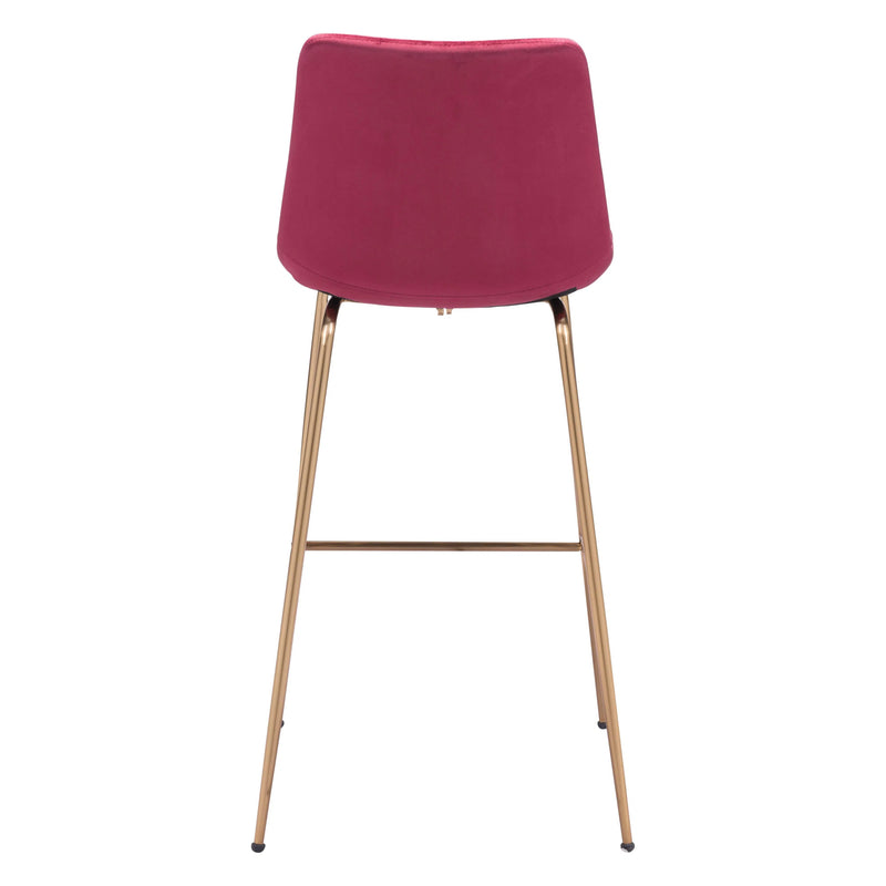 Tony Bar Chair Red & Gold Bar Stools LOOMLAN By Zuo Modern