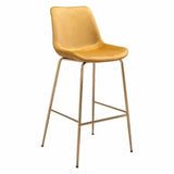 Tony Bar Chair Yellow & Gold Bar Stools LOOMLAN By Zuo Modern