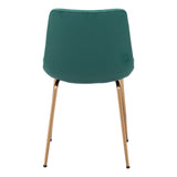Tony Dining Chair (Set of 2) Green & Gold Dining Chairs LOOMLAN By Zuo Modern
