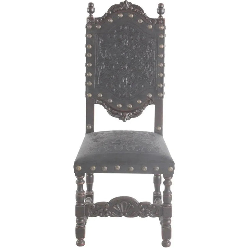 Tooled Leather Dining Chair Del Rey