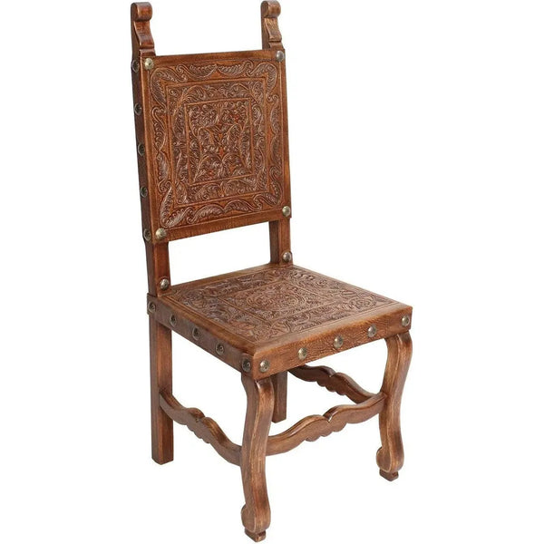 Tooled Leather Dining Chair Prado