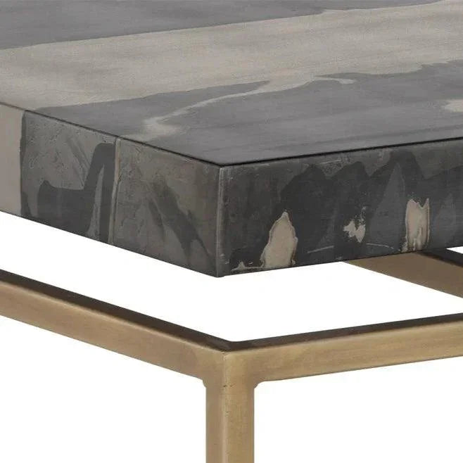 Toreno Coffee Table Antique Brass Iron Patina - LOOMLAN - SUNPAN - Coffee Tables