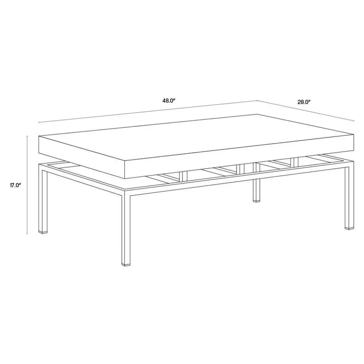 Toreno Coffee Table Antique Brass Iron Patina - LOOMLAN - SUNPAN - Coffee Tables