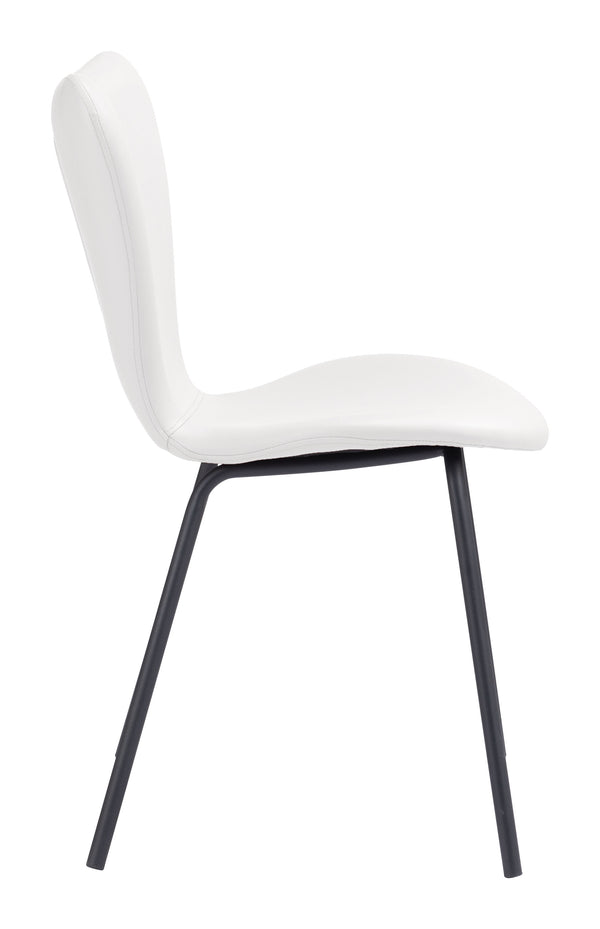 Torlo Dining Chair (Set of 2) White-Dining Chairs-Zuo Modern-LOOMLAN