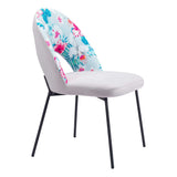 Torrey Dining Chair (Set of 2) Multicolor Print & Gray Dining Chairs LOOMLAN By Zuo Modern