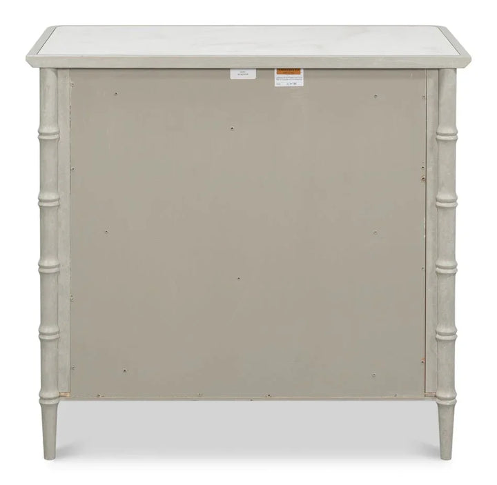 Tortola Three Drawer White Chest - LOOMLAN - Sarreid - Chests