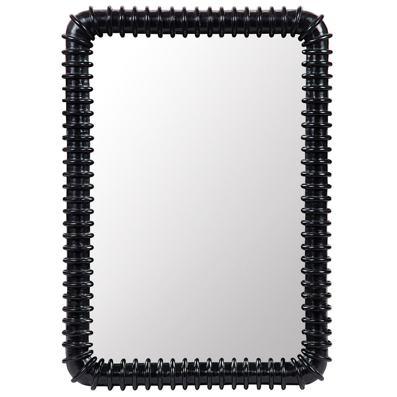 Toshi Wood Black Vertical Mirror-Wall Mirrors-Noir-LOOMLAN