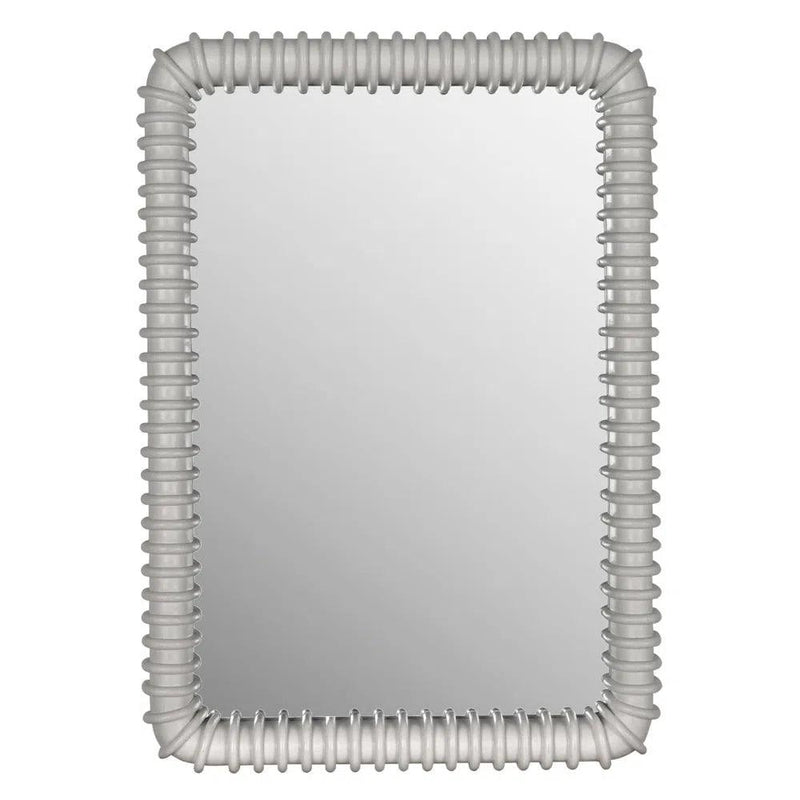 Toshi Wooden White Wall MIrror-Wall Mirrors-Noir-LOOMLAN