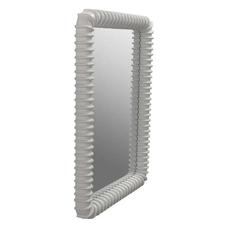 Toshi Wooden White Wall MIrror-Wall Mirrors-Noir-LOOMLAN