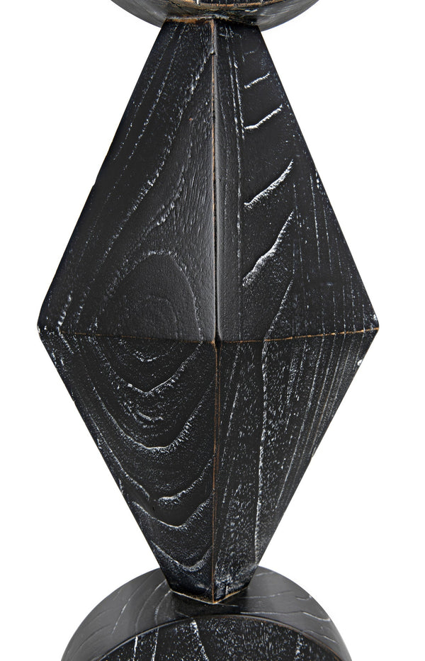 Totem Cinder Black Sculpture-Statues & Sculptures-Noir-LOOMLAN