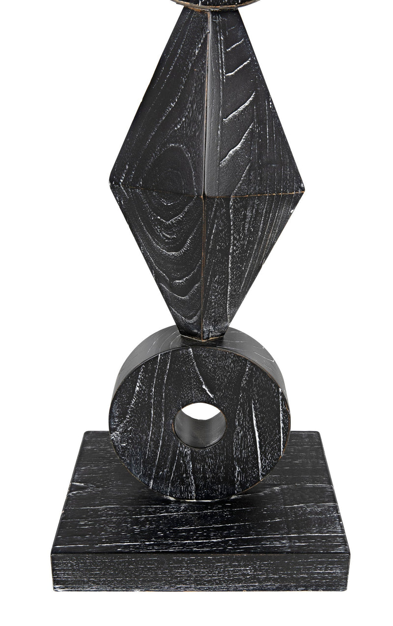 Totem Cinder Black Sculpture-Statues & Sculptures-Noir-LOOMLAN