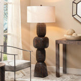 Totem Wood Dark Black Floor Lamp-Floor Lamps-Jamie Young-LOOMLAN