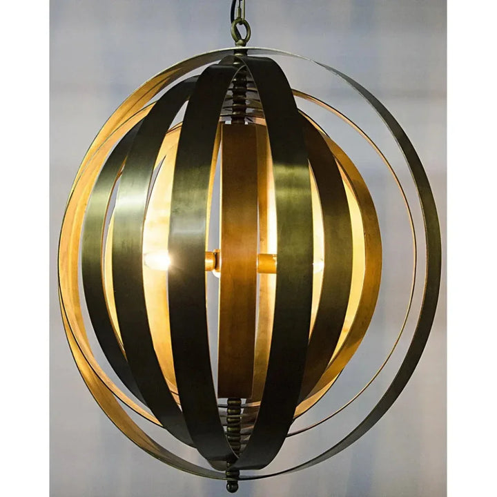Tournant Metal Pendant With Antique Brass - LOOMLAN - Noir - Pendants