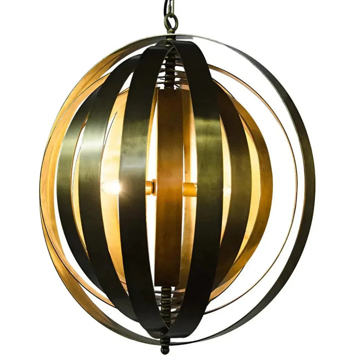 Tournant Metal Pendant With Antique Brass - LOOMLAN - Noir - Pendants