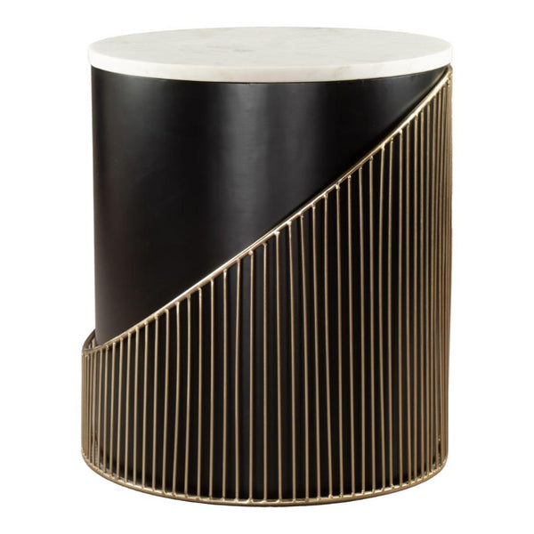 Tova White Marble Top Round Side Table