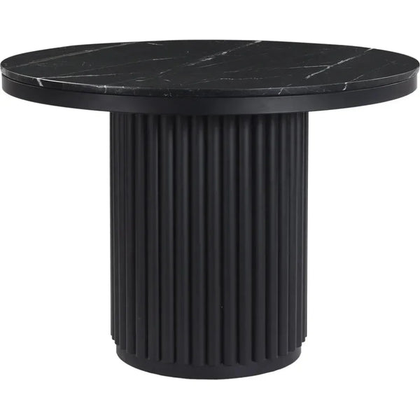 Tower Black Marble & Wood Round Dining Table-Dining Tables-Moe's Home-LOOMLAN