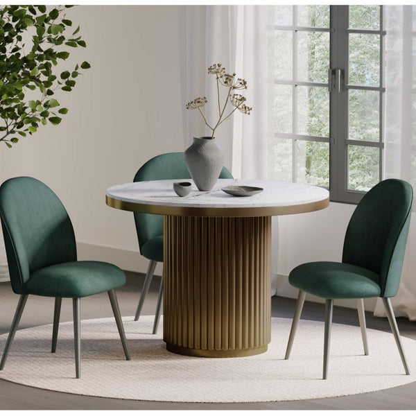  Tower Contemporary Metal Base Dining Table Moe' Home
