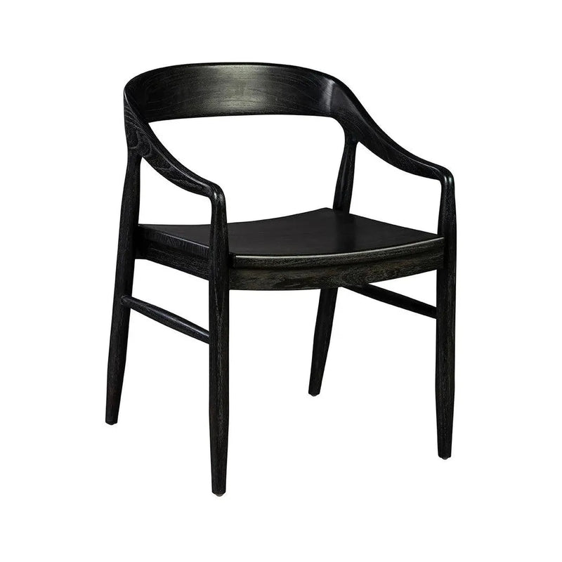 Townsend Wooden Black Arm Chair-Accent Chairs-Furniture Classics-LOOMLAN