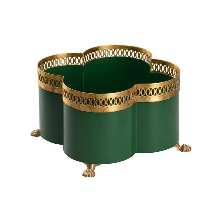 Tracery Gold Filigree Trim Classic Cachepot - LOOMLAN - Chelsea House - Planters