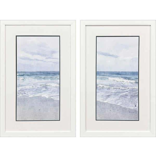 Tranquil Ocean Blue Framed Wall Art 2PC
