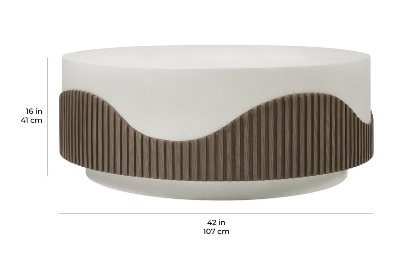 Tranquility Round Coffee Table - White Outdoor Coffee Table-Outdoor Coffee Tables-Seasonal Living-LOOMLAN