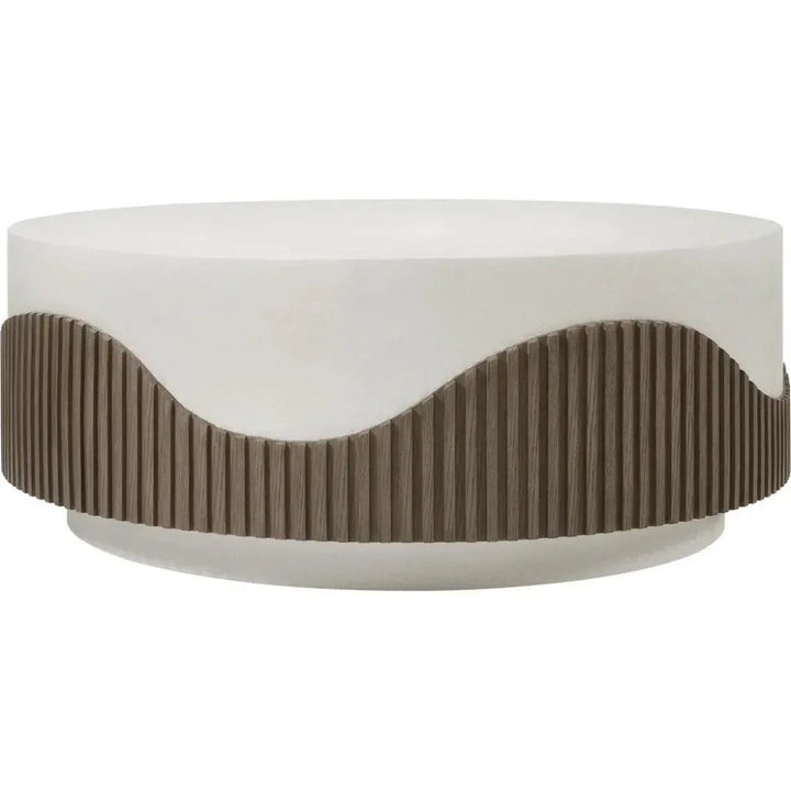 Tranquility Round White Outdoor Coffee Table-Outdoor Coffee Tables-Seasonal Living-LOOMLAN