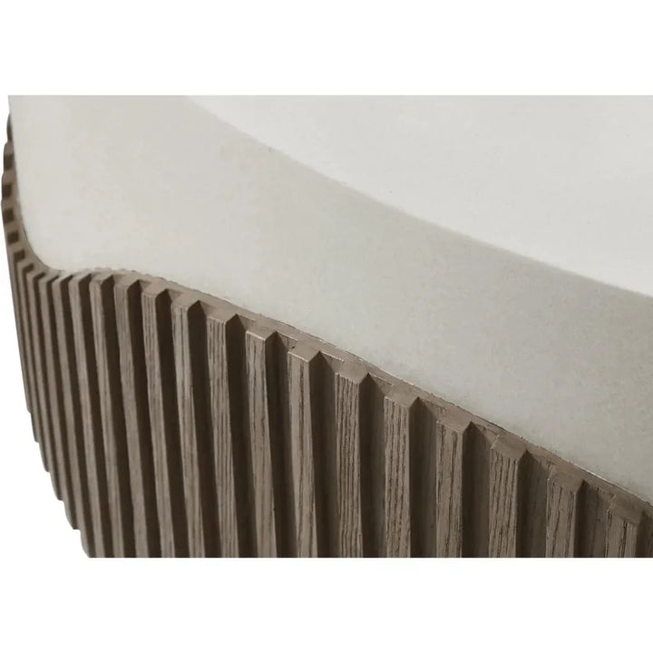 Tranquility Round White Outdoor Coffee Table-Outdoor Coffee Tables-Seasonal Living-LOOMLAN