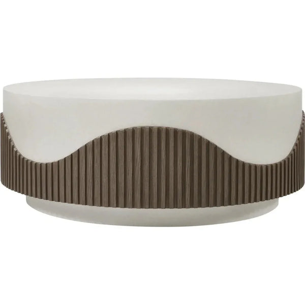 Tranquility Round White Outdoor Coffee Table-Outdoor Coffee Tables-Seasonal Living-LOOMLAN