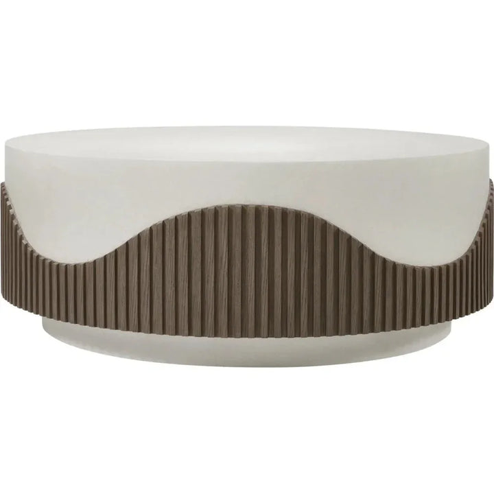 Tranquility Round White Outdoor Coffee Table-Outdoor Coffee Tables-Seasonal Living-LOOMLAN