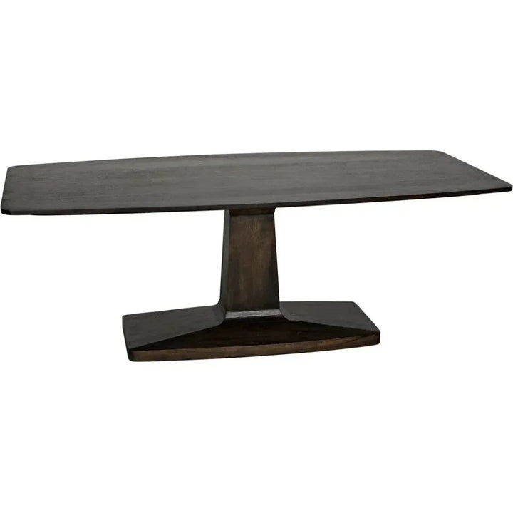 Travis Wood Rectangle Dining Table-Dining Tables-Noir-Black-LOOMLAN