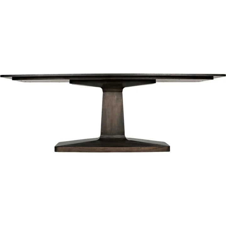 Travis Wood Rectangle Dining Table-Dining Tables-Noir-LOOMLAN