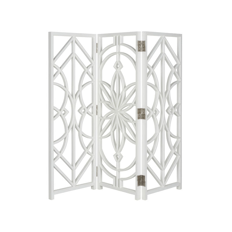 Tree of Life Wood Frame Screen-Room Dividers-Chelsea House-White-LOOMLAN